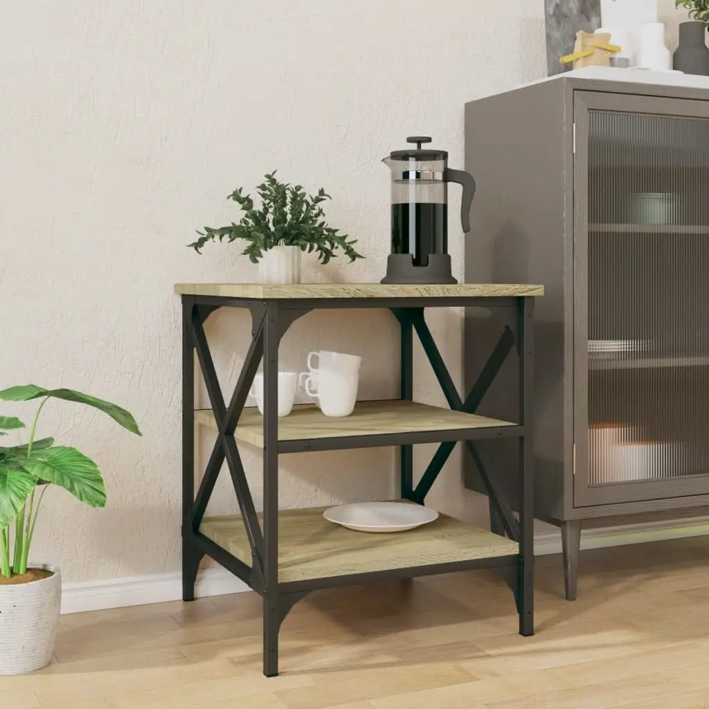 Side Table Living Room Storage Brown Engineered Wood 40x42x50cm