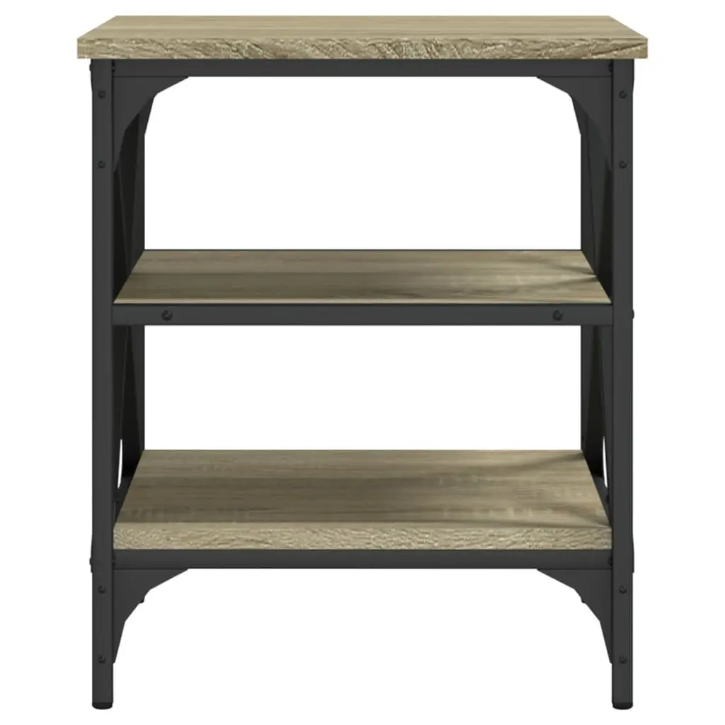 Side Table Living Room Storage Brown Engineered Wood 40x42x50cm