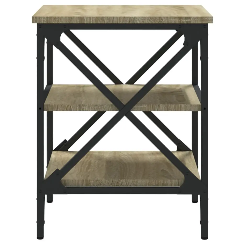 Side Table Living Room Storage Brown Engineered Wood 40x42x50cm