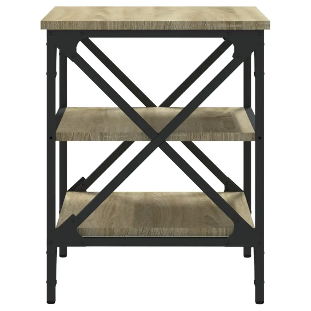 End Tables Set of 2 Living Room Bedroom Sonoma Oak Brown Engineered Wood Storage