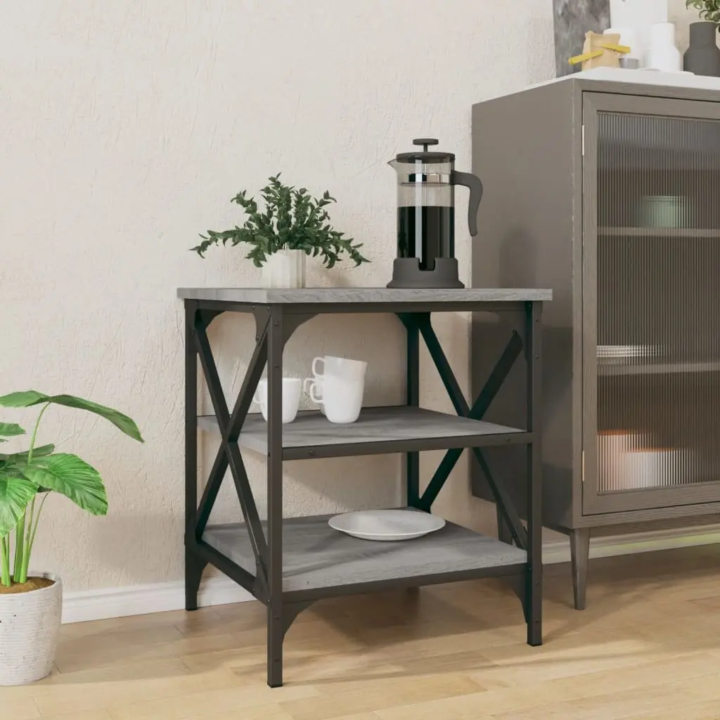 End Table Grey Sonoma Engineered Wood Side Table Storage Accent Furniture