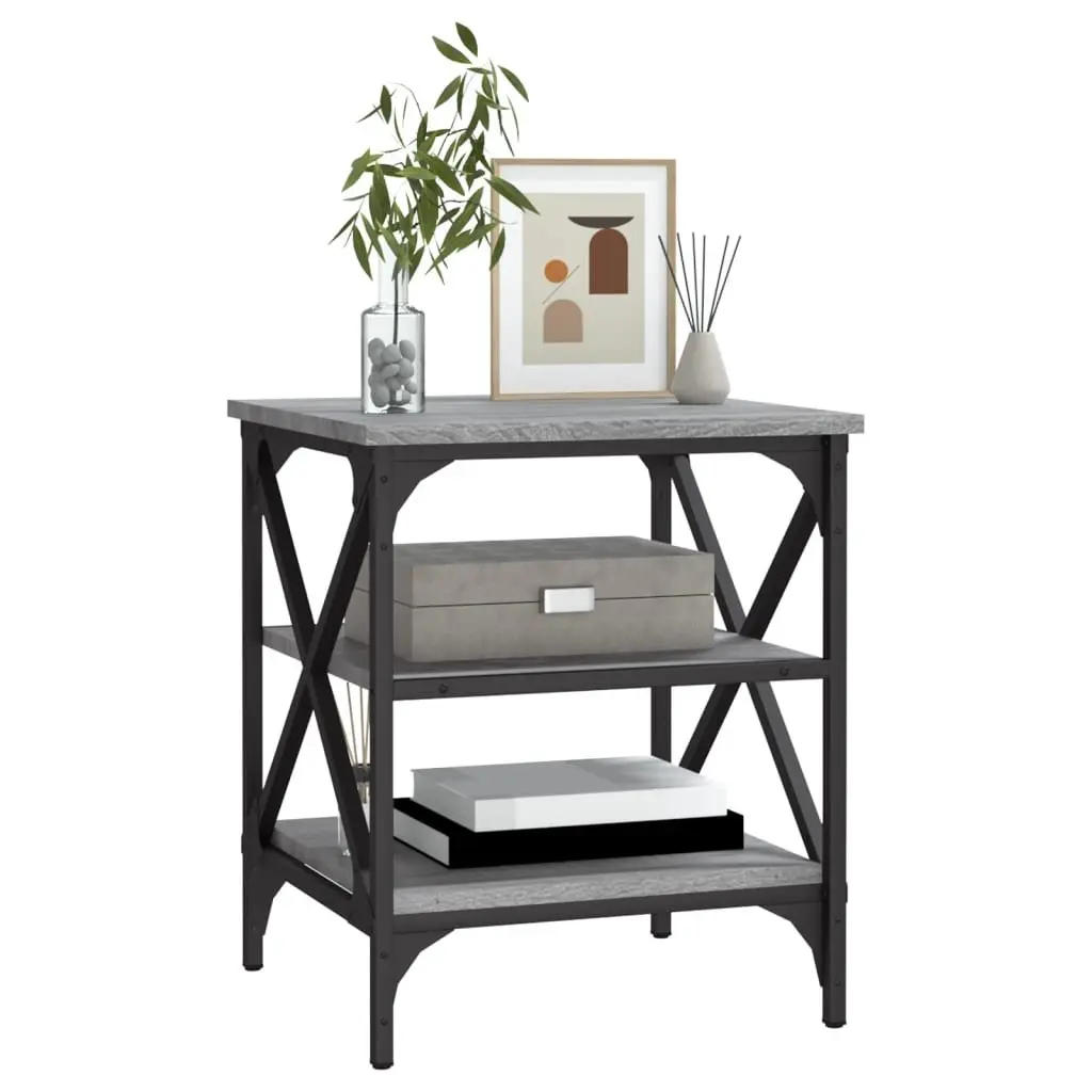 End Table Grey Sonoma Engineered Wood Side Table Storage Accent Furniture