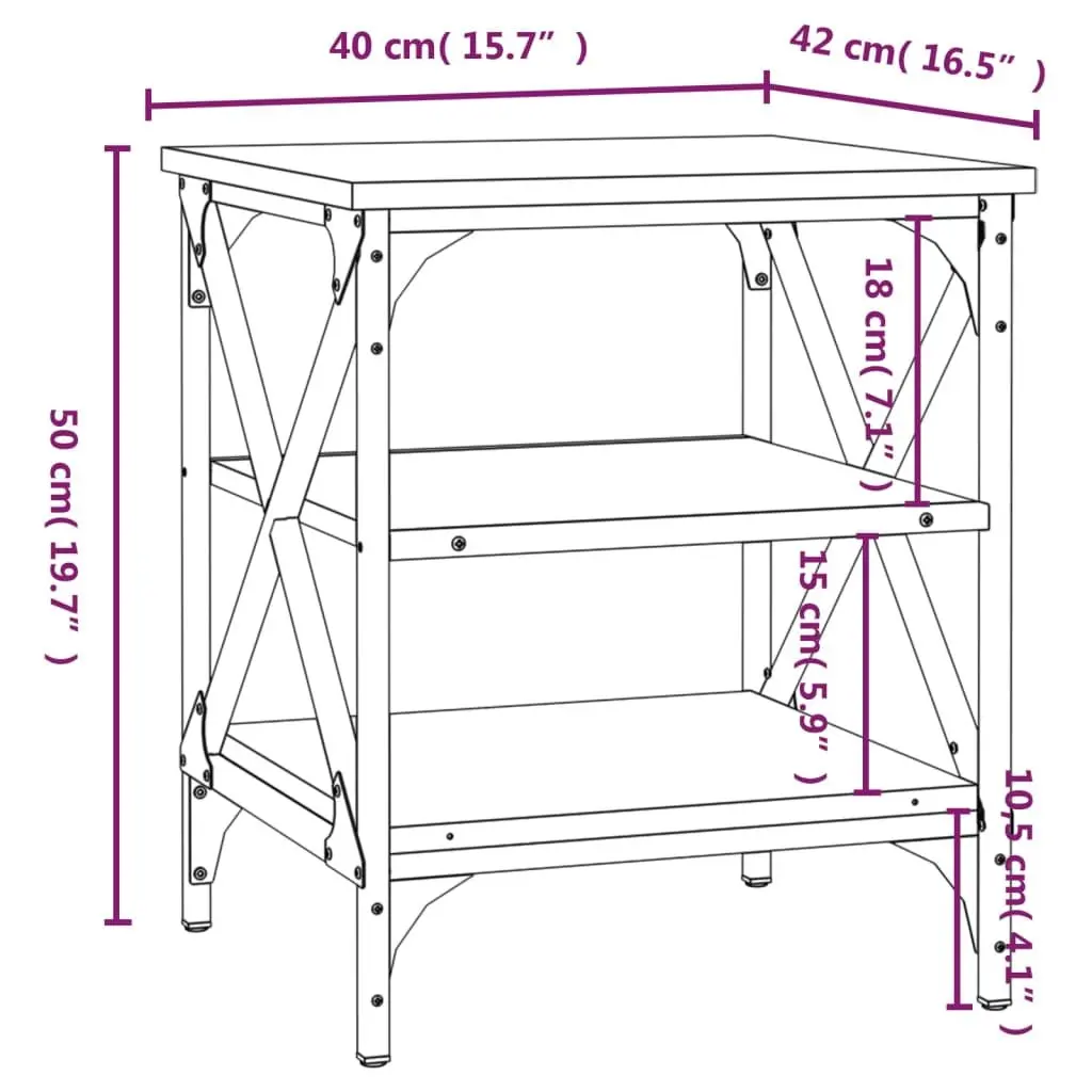 End Table Grey Sonoma Engineered Wood Side Table Storage Accent Furniture