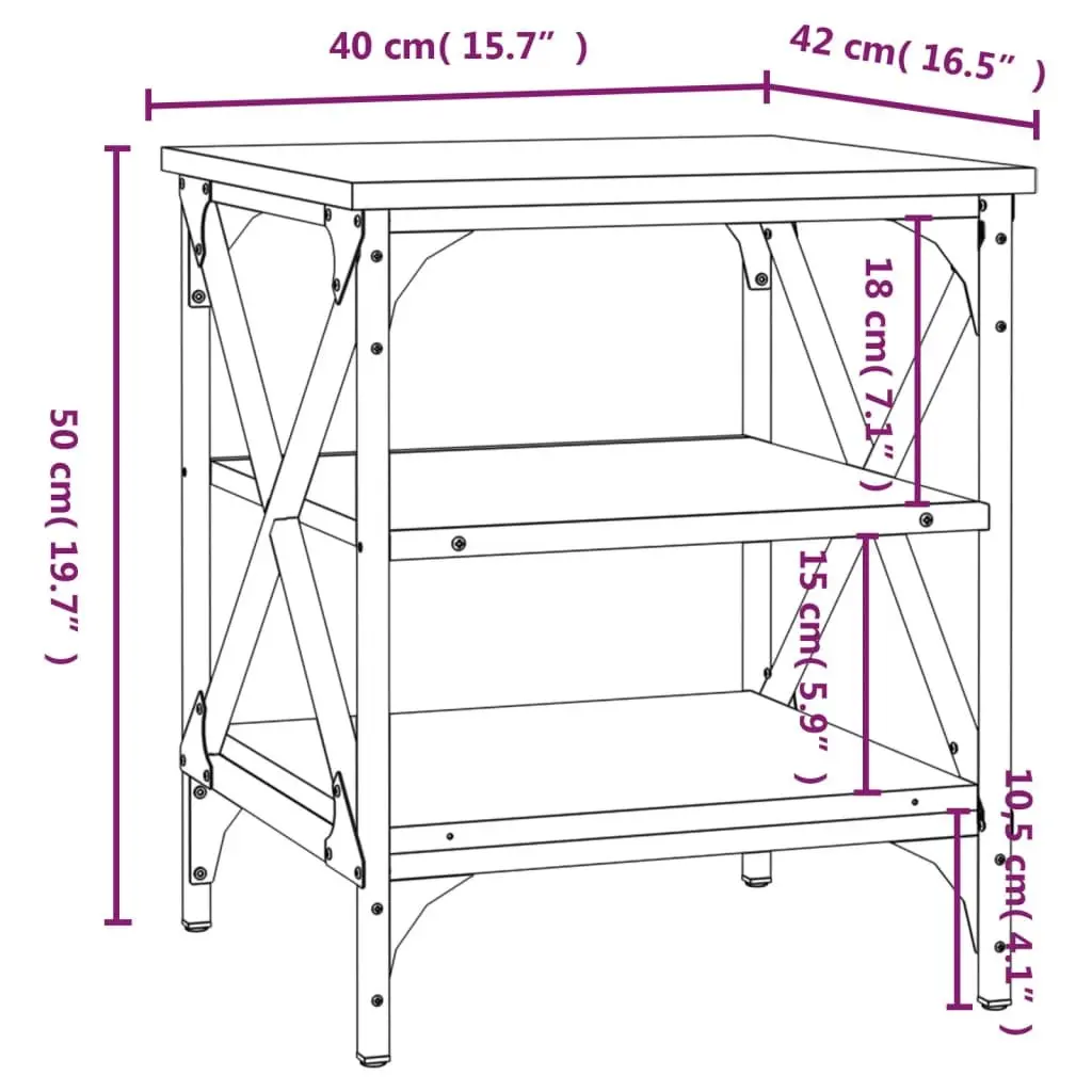 End Tables for Living Room Grey Engineered Wood Side Table 2 Piece