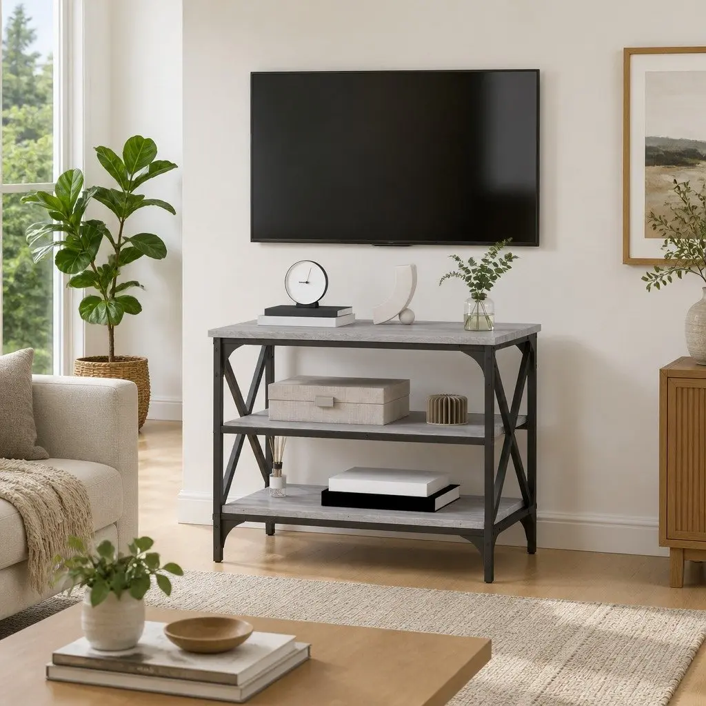 TV Cabinet Grey Sonoma Living Room 60x40x50cm Engineered Wood Media Storage End Table