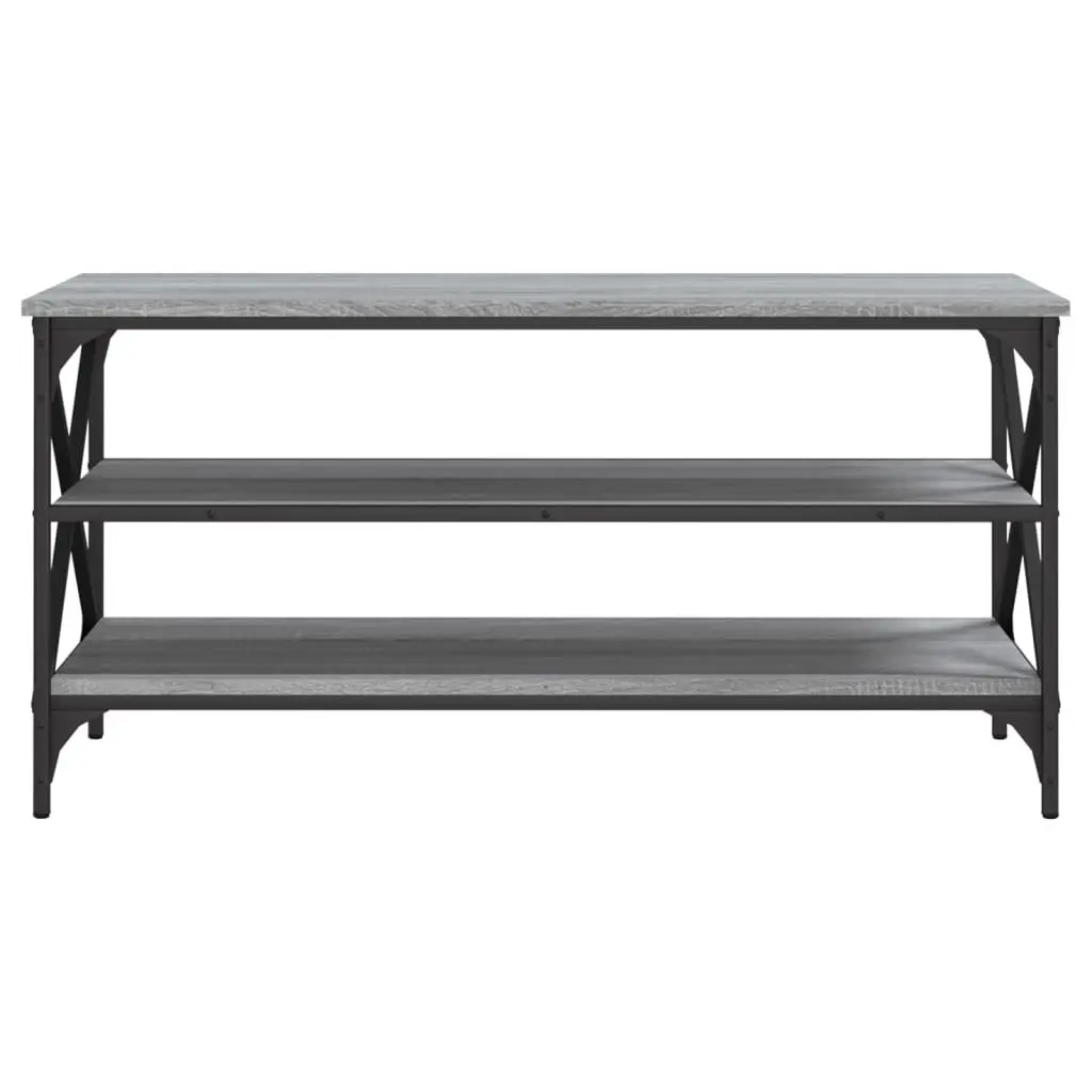 Grey Engineered Wood Media Storage TV Cabinet