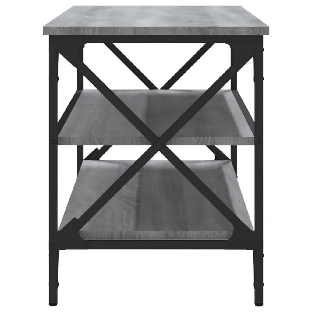Grey Engineered Wood Media Storage TV Cabinet