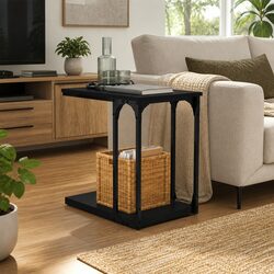 Dimensions & Specs for Black C-Shaped Side Table