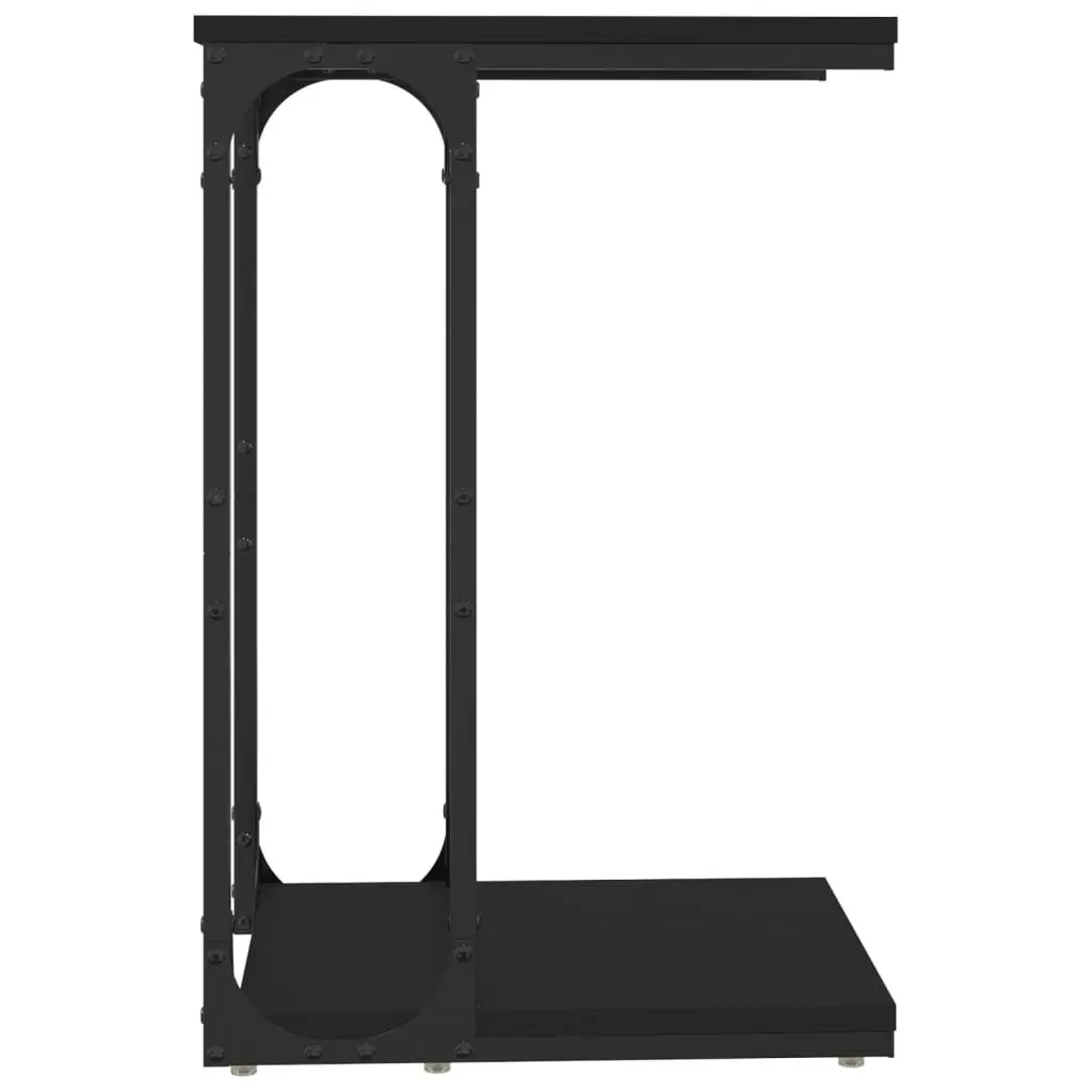 Black C-Shape Engineered Wood Table