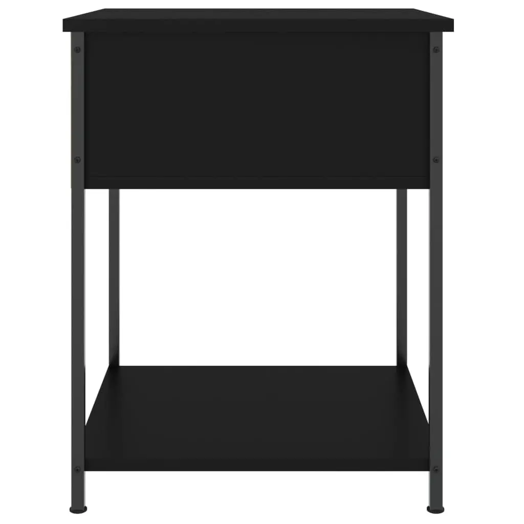 Bedside Table Black 44x45x58cm Side Cabinet Storage Nightstand Furniture