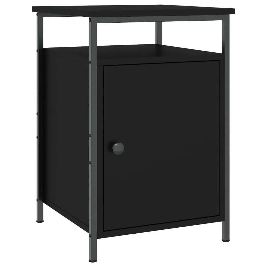 Bedside Table Bedroom Black 40x42x60cm Compact Storage Furniture