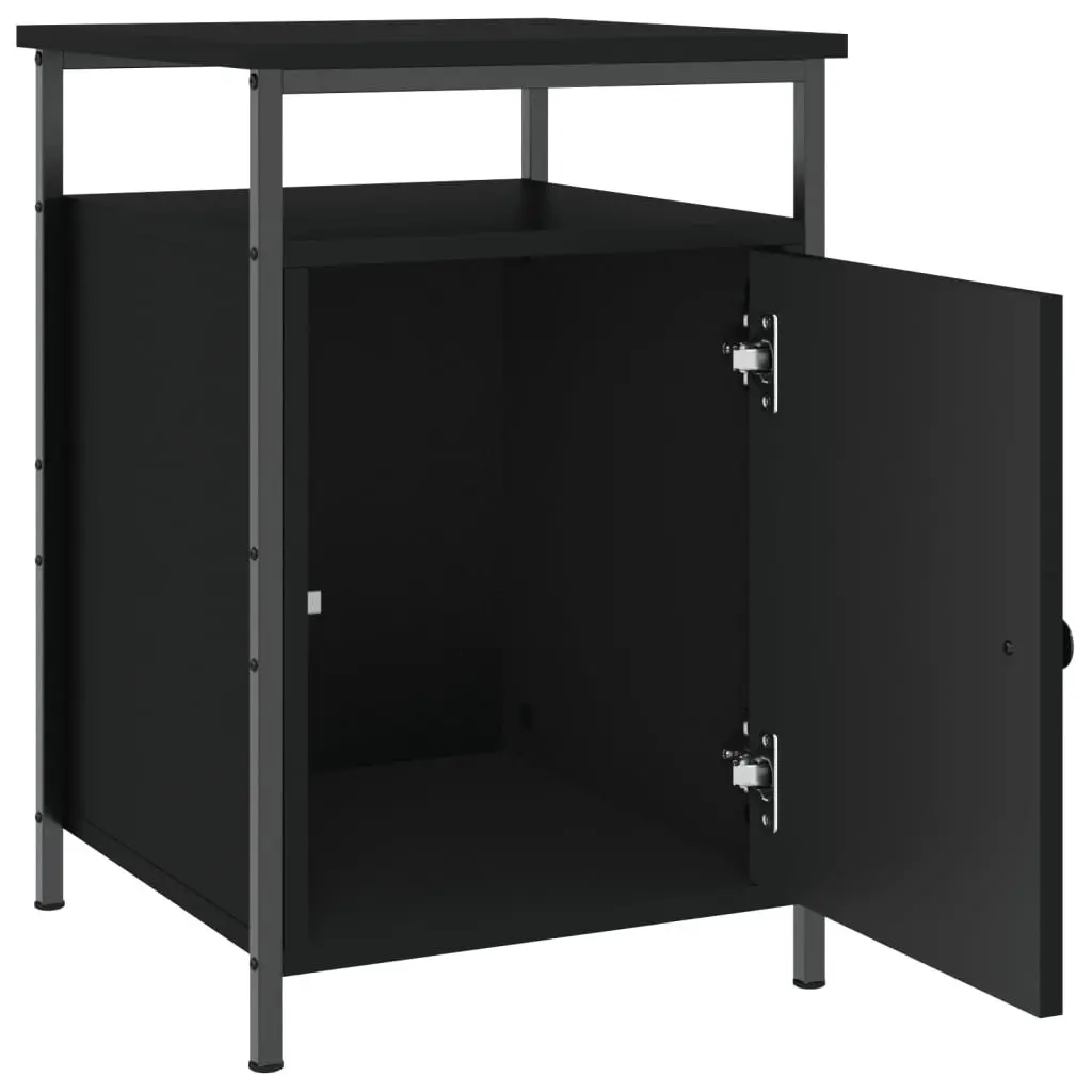 Bedside Table Bedroom Black 40x42x60cm Compact Storage Furniture