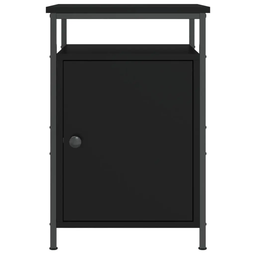 Bedside Table Bedroom Black 40x42x60cm Compact Storage Furniture