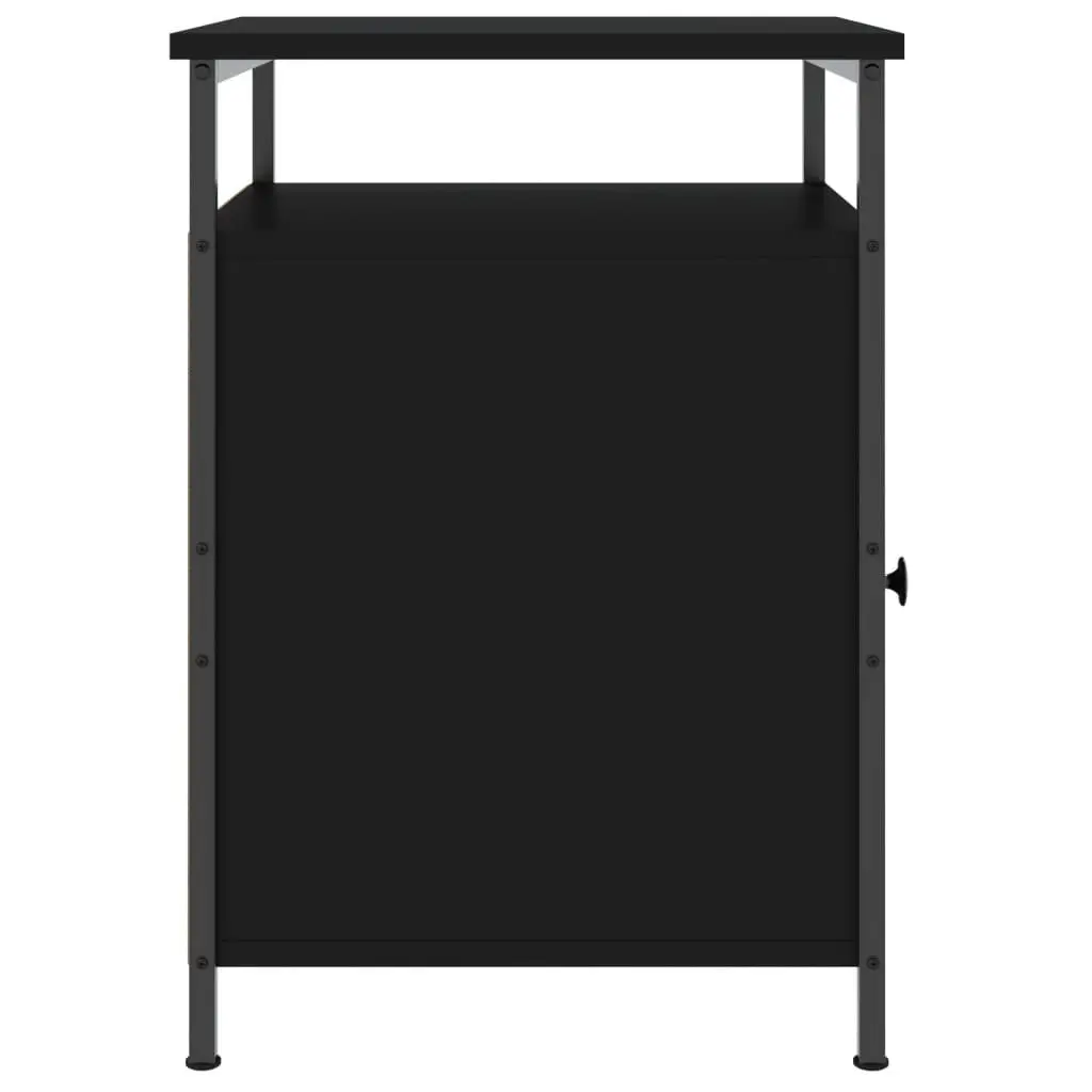 Bedside Table Bedroom Black 40x42x60cm Compact Storage Furniture