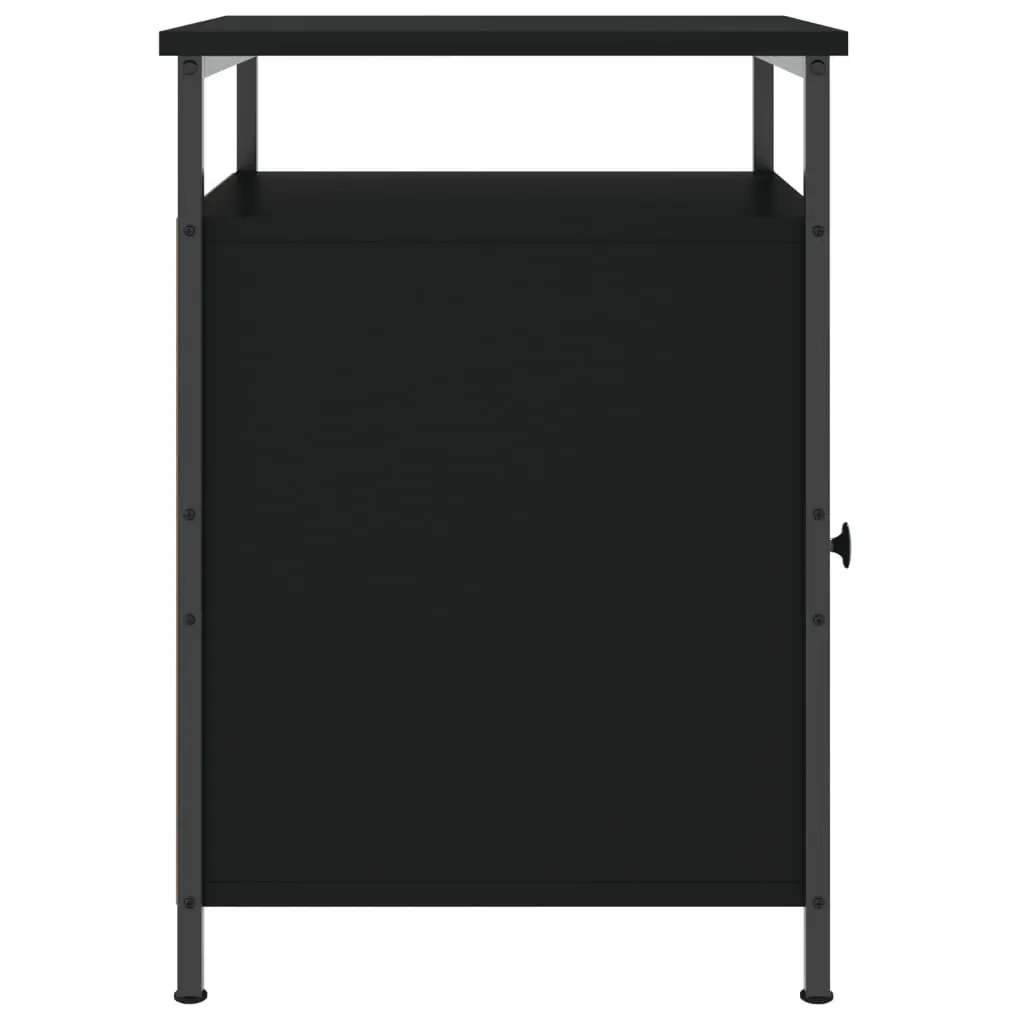 Bedside Cabinets 2 Piece Black Storage Bedroom Nightstand Compact Organiser