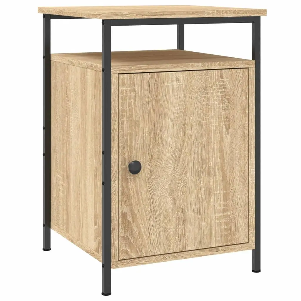 Brown Engineered Wood Bedside Cabinet 40x42x60cm Storage Nightstand 2 Pieces