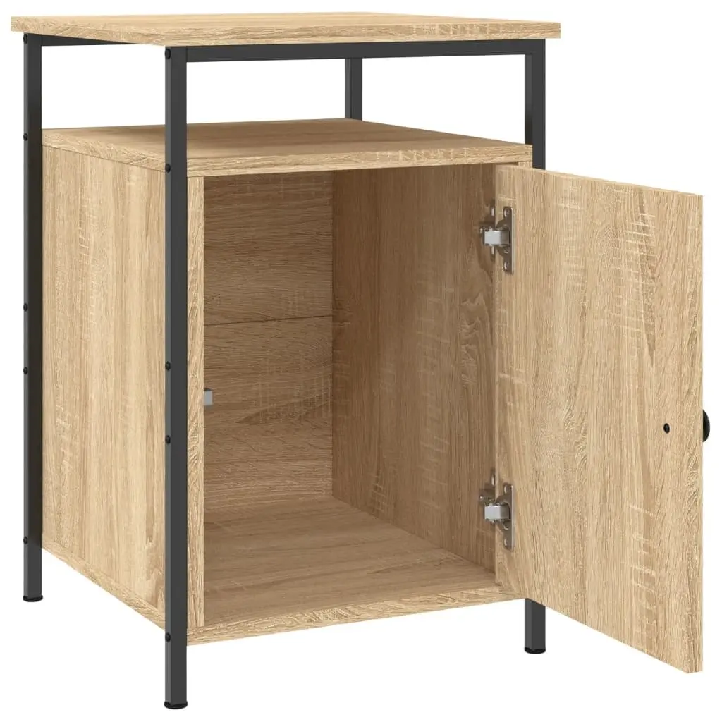 Brown Engineered Wood Bedside Cabinet 40x42x60cm Storage Nightstand 2 Pieces