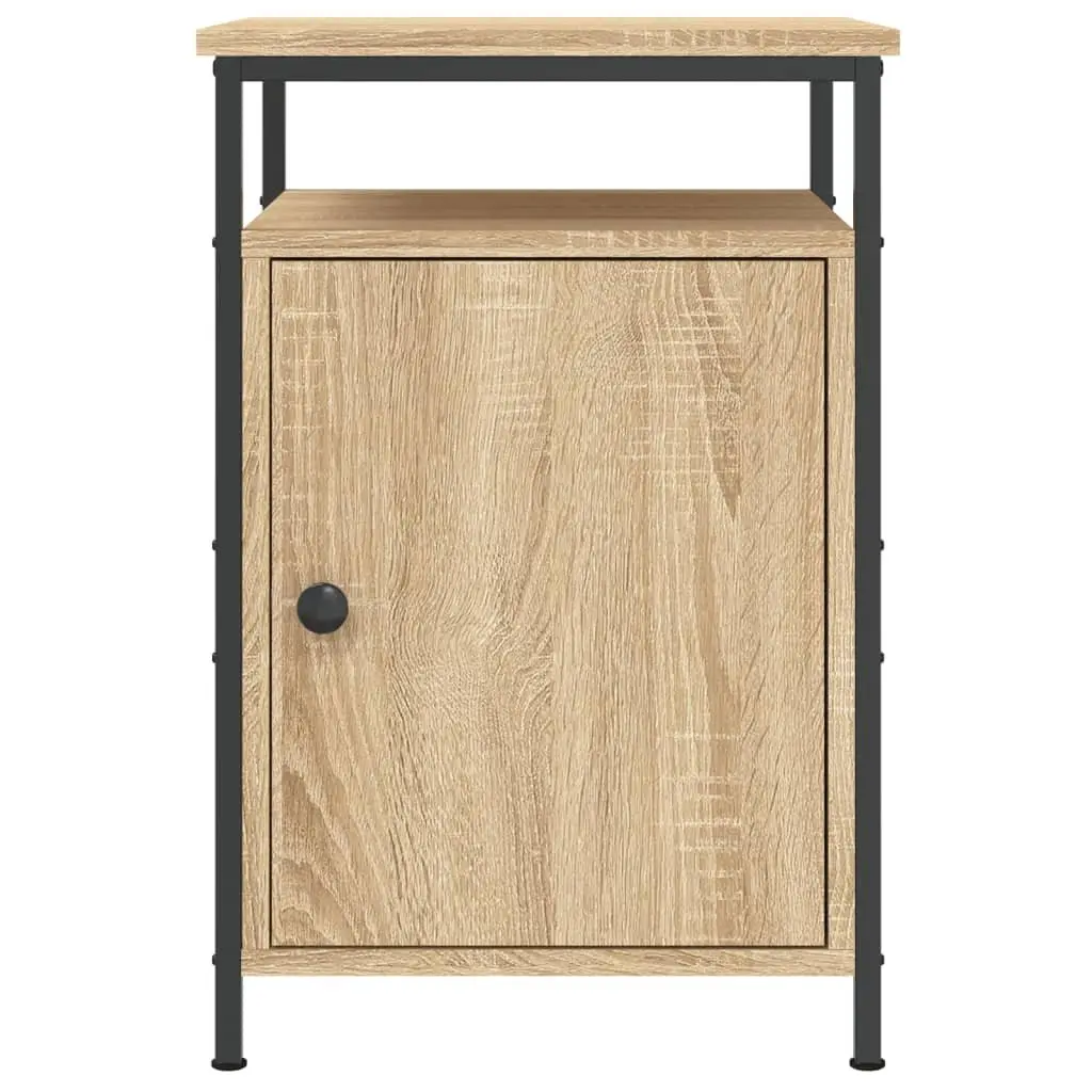 Brown Engineered Wood Bedside Cabinet 40x42x60cm Storage Nightstand 2 Pieces