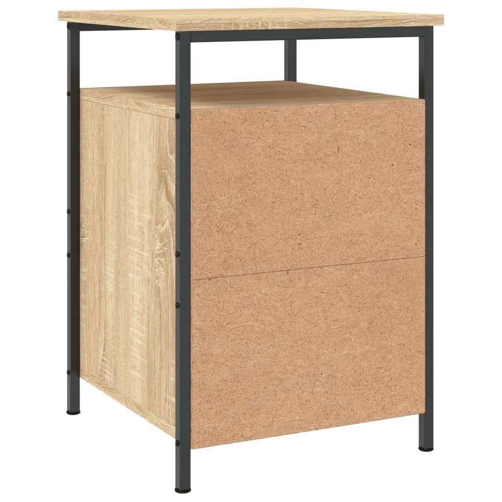Brown Engineered Wood Bedside Cabinet 40x42x60cm Storage Nightstand 2 Pieces