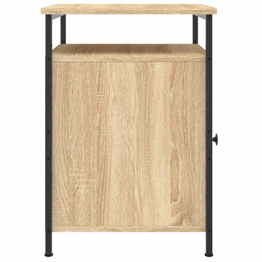 Brown Engineered Wood Bedside Cabinet 40x42x60cm Storage Nightstand 2 Pieces