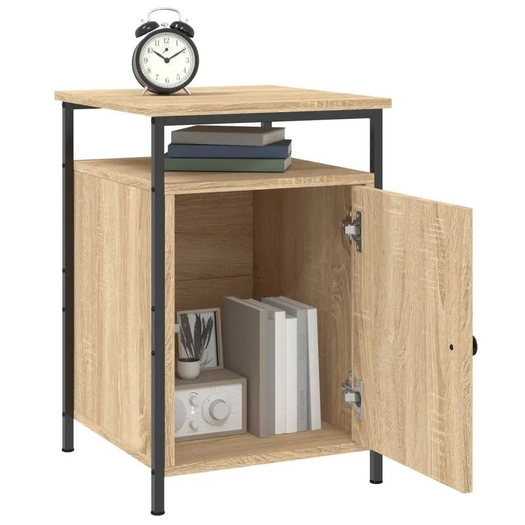 Brown Engineered Wood Bedside Cabinet 40x42x60cm Storage Nightstand 2 Pieces