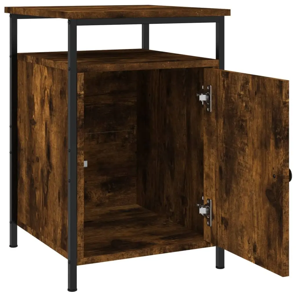 Bedside Cabinets 2 pcs Brown Engineered Wood Storage Bedroom Nightstand Tables