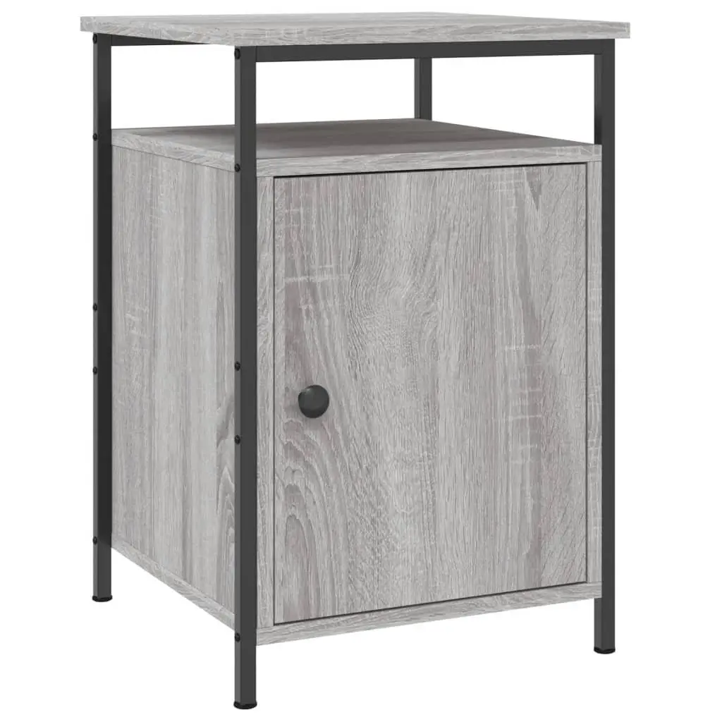 Bedside Cabinets 2 pcs Grey Sonoma Engineered Wood Storage Side Table Bedroom