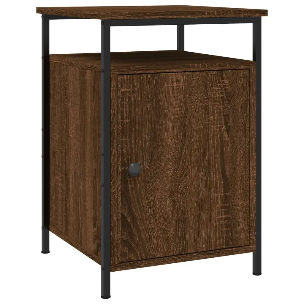 Bedside Cabinets 2 pcs Brown Oak Engineered Wood Bedroom Storage Tables
