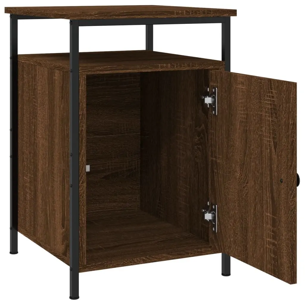 Bedside Cabinets 2 pcs Brown Oak Engineered Wood Bedroom Storage Tables