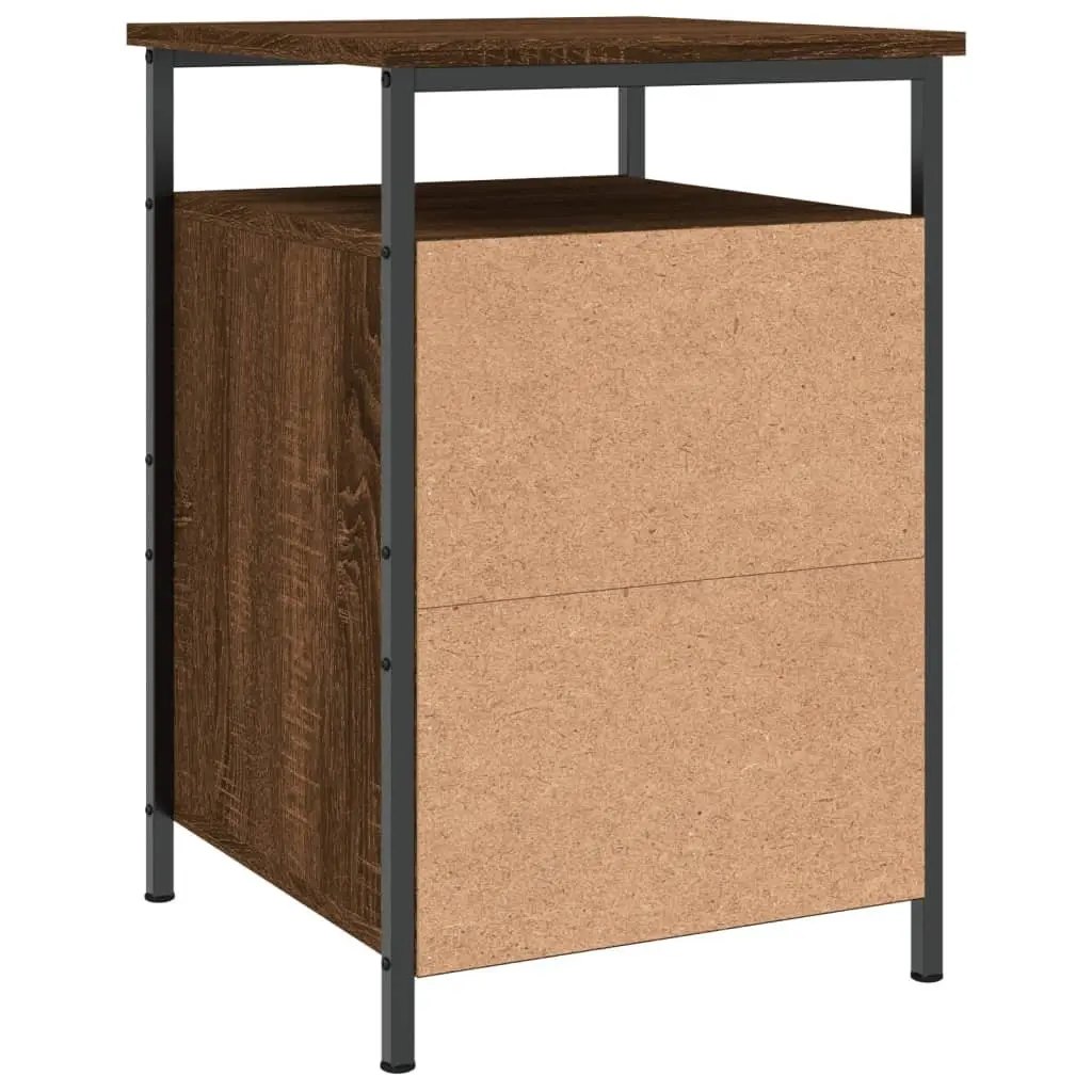 Bedside Cabinets 2 pcs Brown Oak Engineered Wood Bedroom Storage Tables