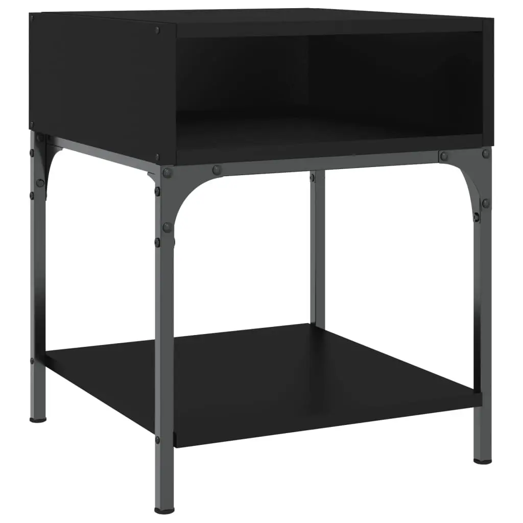 Bedside Tables Black 40x41x50 cm Storage Cabinet Nightstand Pair