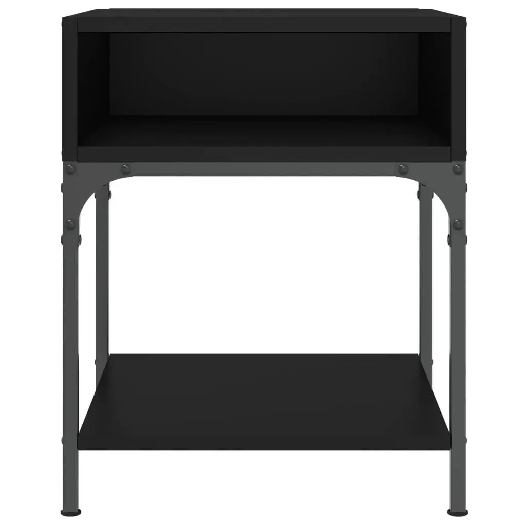 Bedside Tables Black 40x41x50 cm Storage Cabinet Nightstand Pair