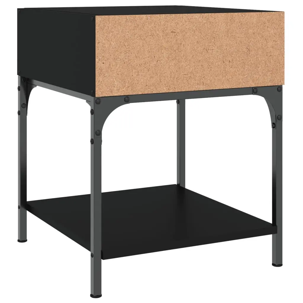 Bedside Tables Black 40x41x50 cm Storage Cabinet Nightstand Pair