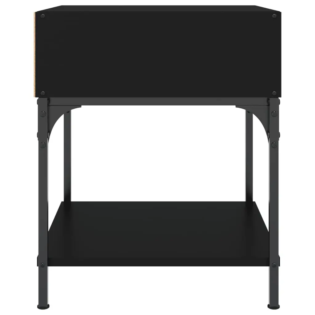 Bedside Tables Black 40x41x50 cm Storage Cabinet Nightstand Pair