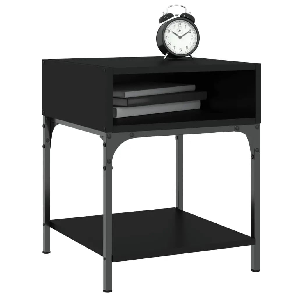 Bedside Tables Black 40x41x50 cm Storage Cabinet Nightstand Pair