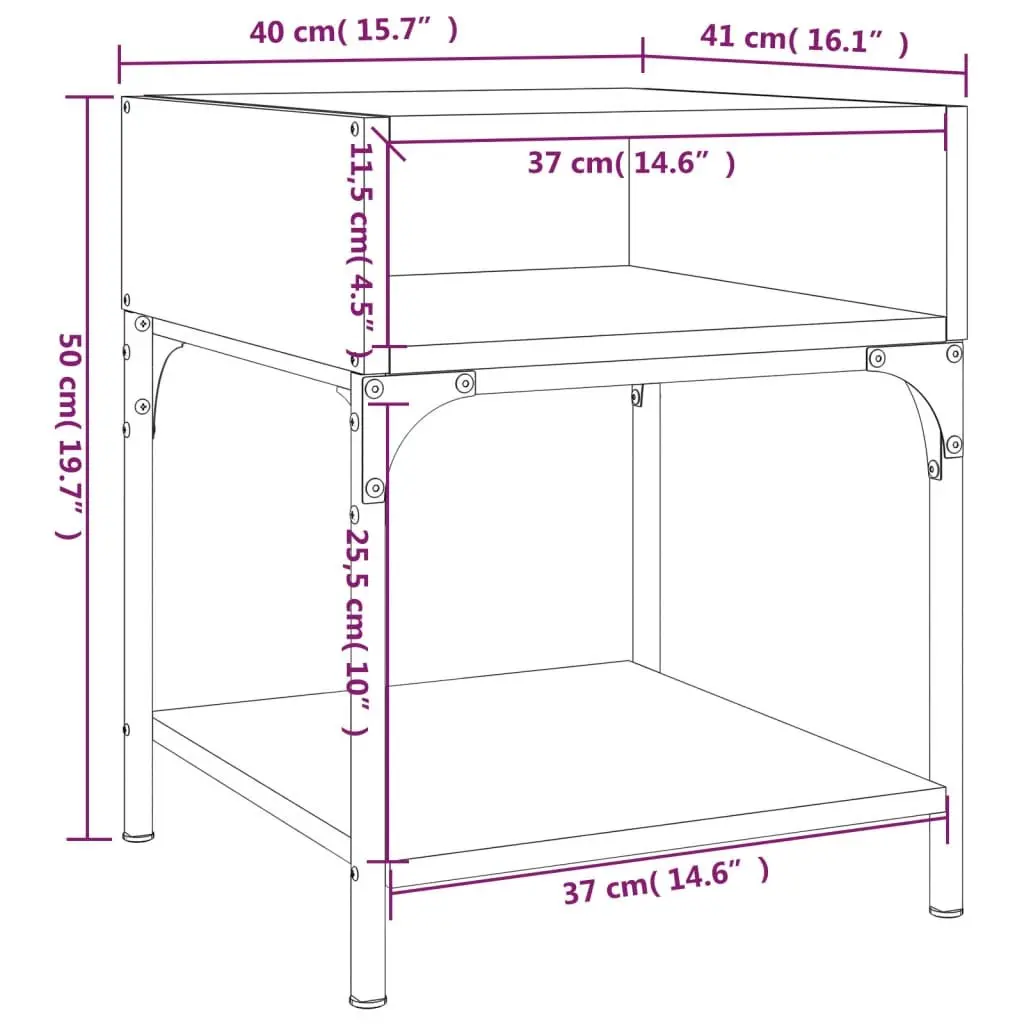 Grey Sonoma Bedside Tables 40x41x50 cm