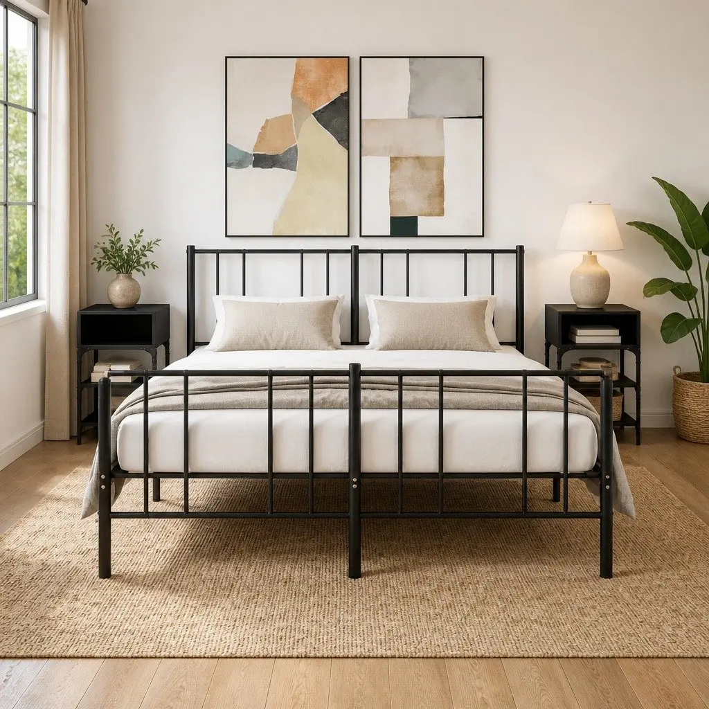 Bedside Tables Black 35x34.5x70 cm Engineered Wood Nightstand Storage 2 Piece