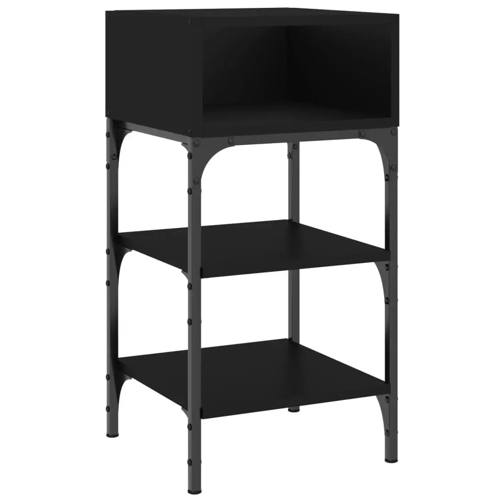Bedside Tables Black 35x34.5x70 cm Engineered Wood Nightstand Storage 2 Piece