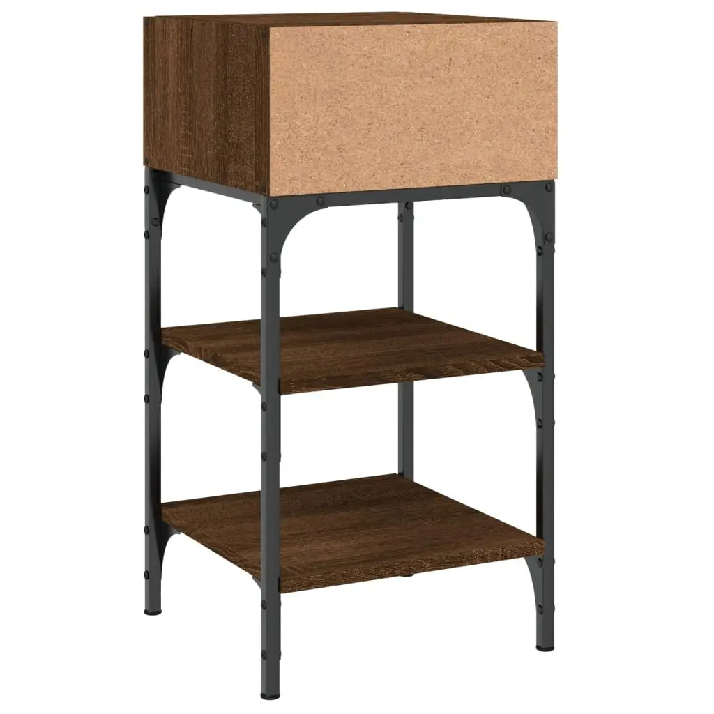 Bedside Tables 2 pcs Brown Oak 35x34.5x70 cm Engineered Wood Side Cabinet