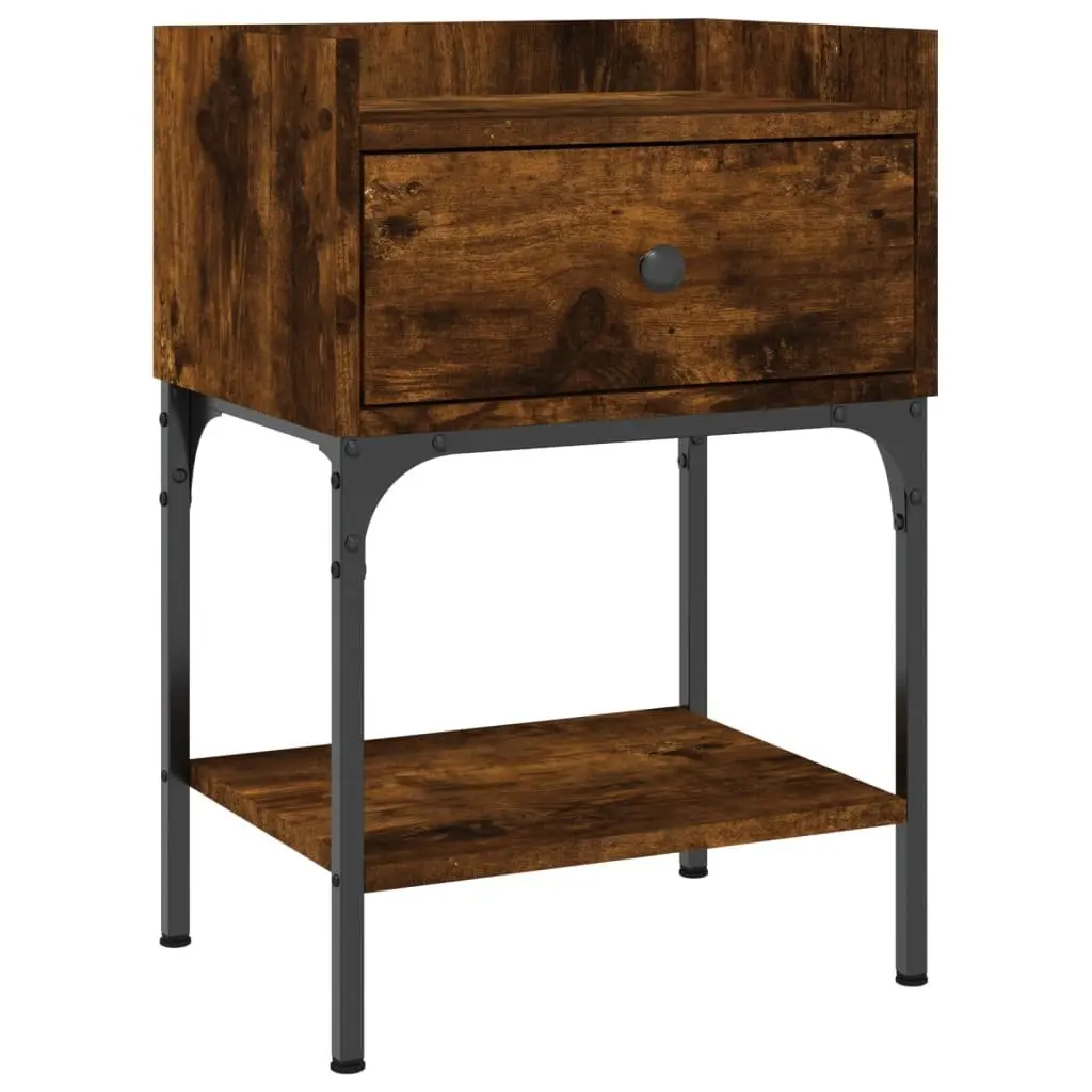 Bedside Tables 2 pcs Brown Engineered Wood Nightstand Cabinet 40.5x31x60 cm