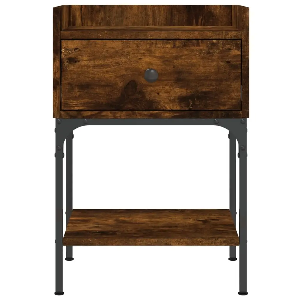 Bedside Tables 2 pcs Brown Engineered Wood Nightstand Cabinet 40.5x31x60 cm