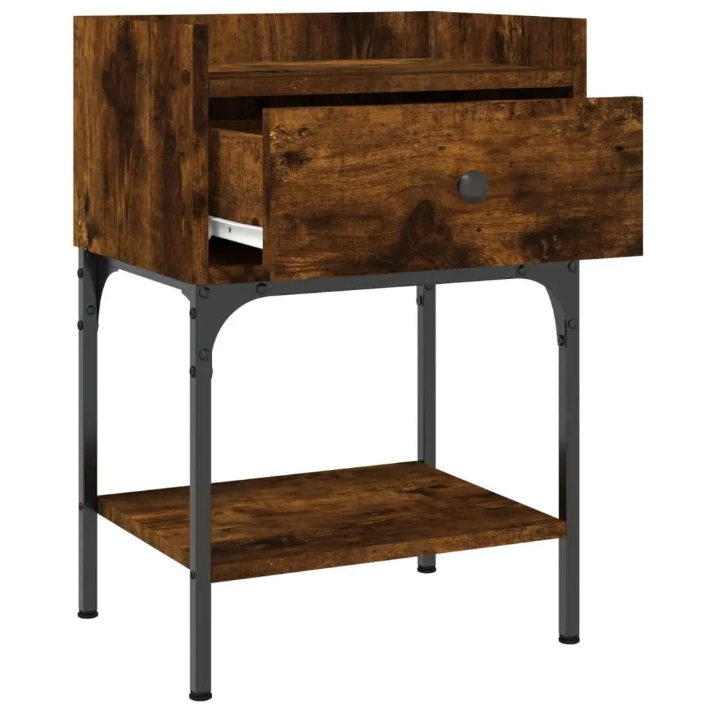 Bedside Tables 2 pcs Brown Engineered Wood Nightstand Cabinet 40.5x31x60 cm