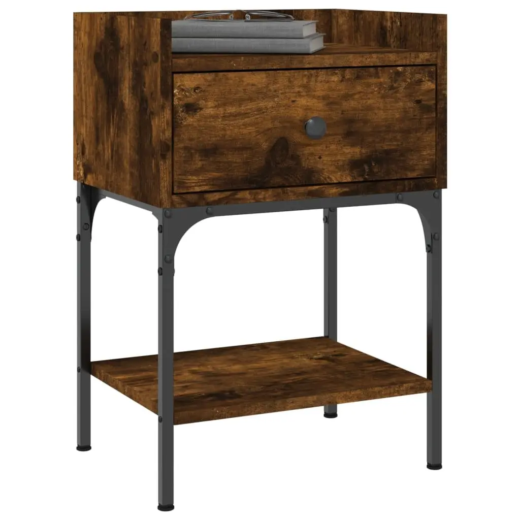 Bedside Tables 2 pcs Brown Engineered Wood Nightstand Cabinet 40.5x31x60 cm