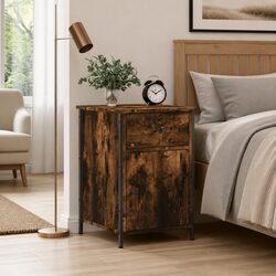 Dimensions and Details of Brown Engineered Wood Nightstand