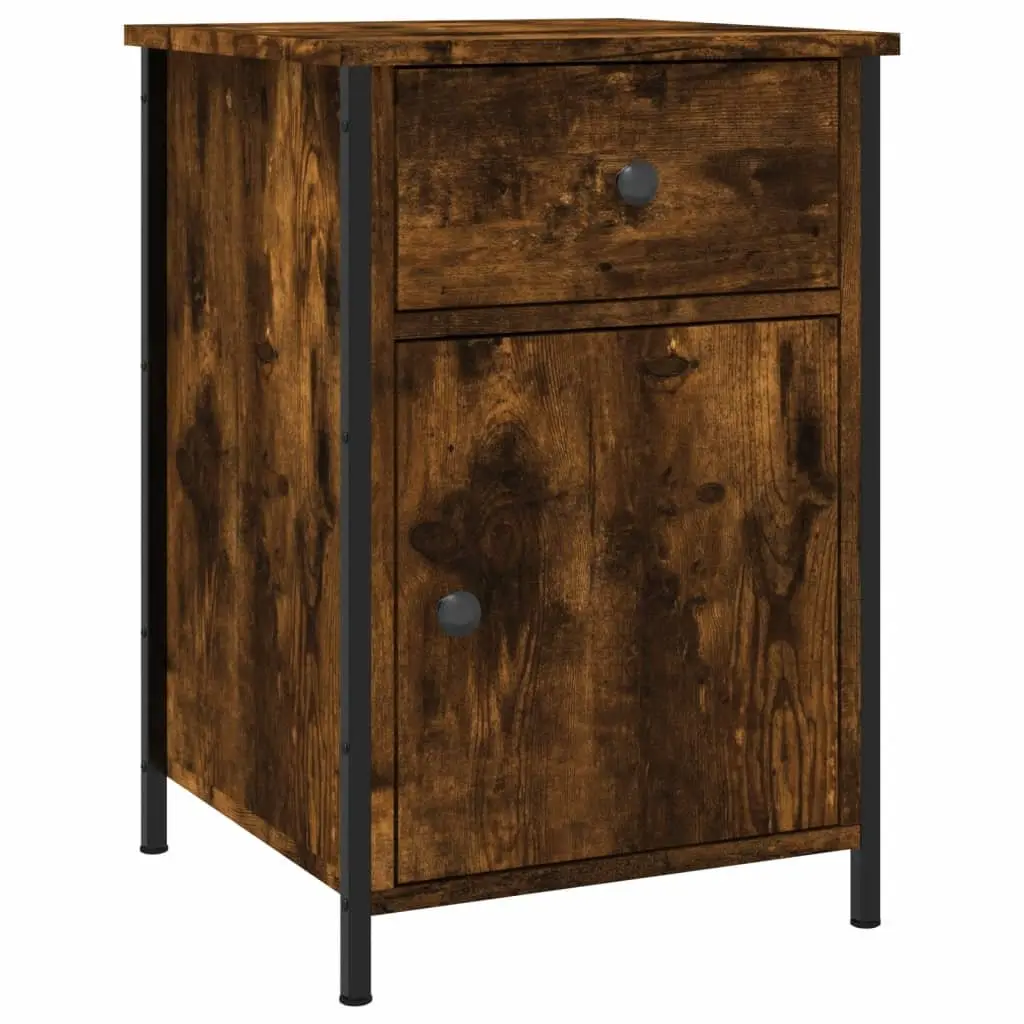 Bedside Cabinets 2 pcs Brown Engineered Wood Nightstands Storage Furniture