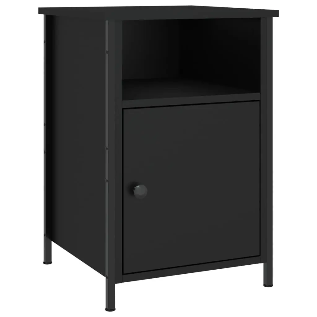 Bedside Cabinet Black 40x42x60 cm Storage Nightstand Table Engineered Wood