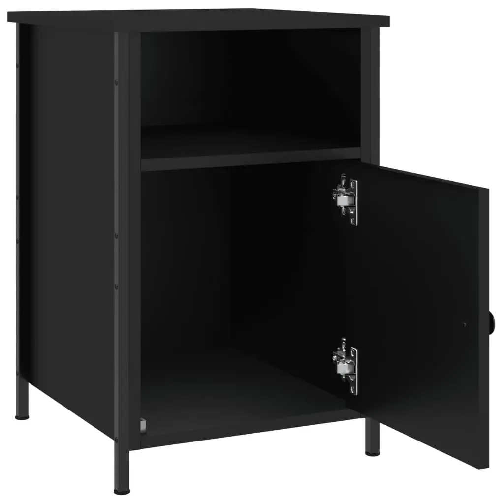 Bedside Cabinet Black 40x42x60 cm Storage Nightstand Table Engineered Wood