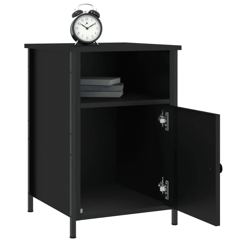 Bedside Cabinet Black 40x42x60 cm Storage Nightstand Table Engineered Wood
