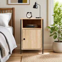 Nightstand Dimensions: 40x42x60cm, Brown Engineered Wood