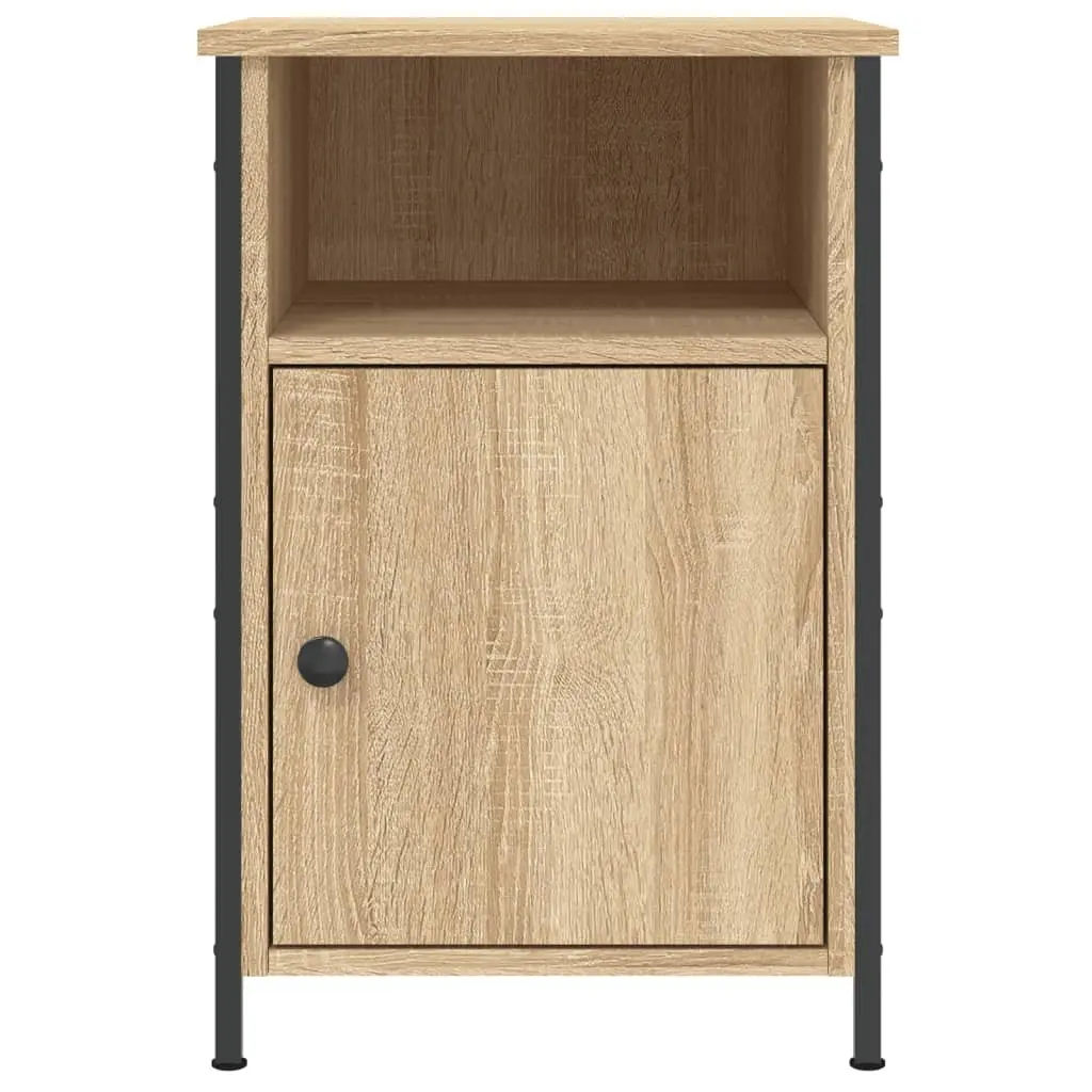 Bedside Cabinet Brown Engineered Wood Nightstand Storage Furniture 40x42x60cm